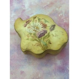 Antique ceramic jewellery box hand painted